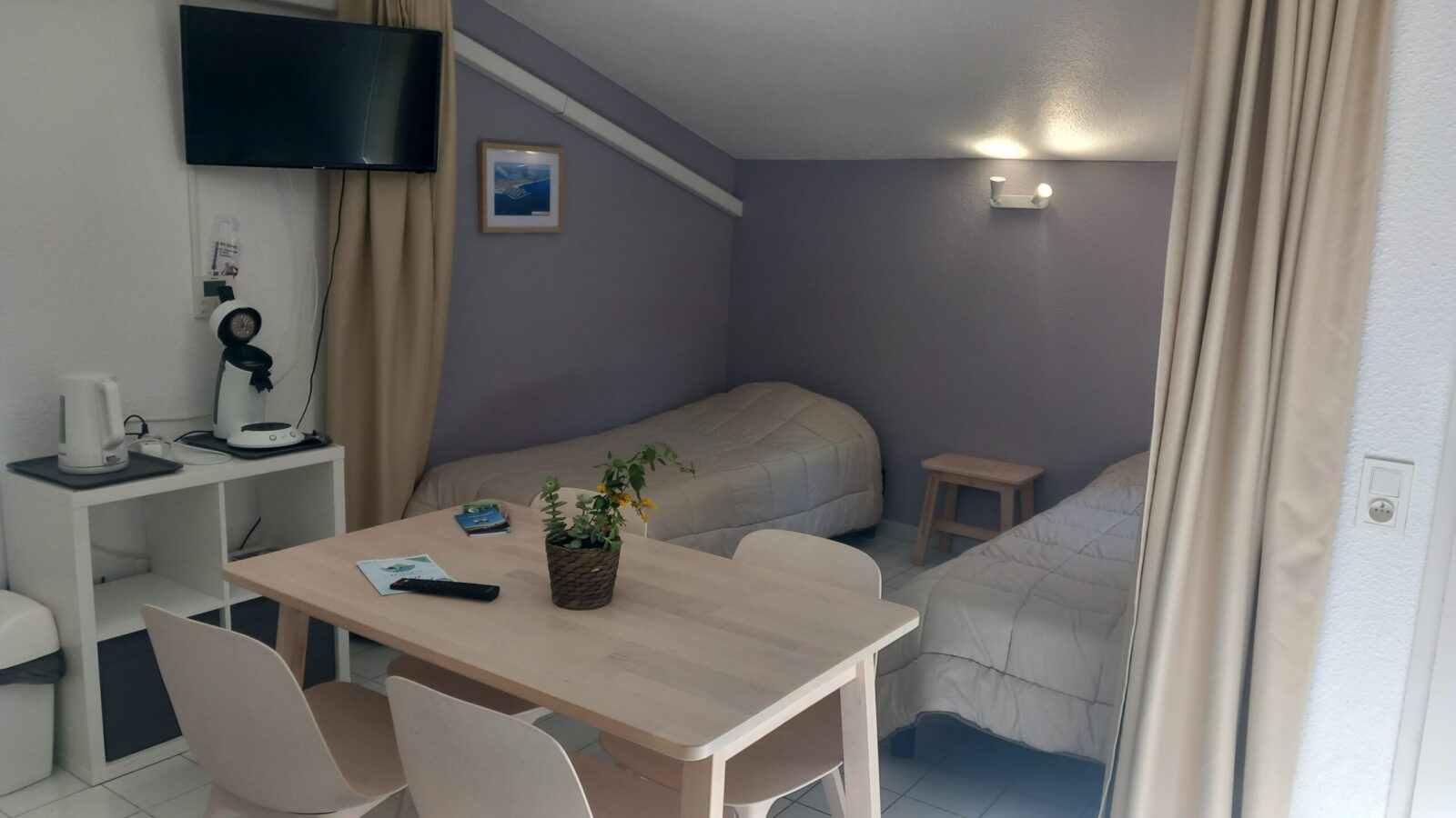 Lits simple dans gîte 4 personnes